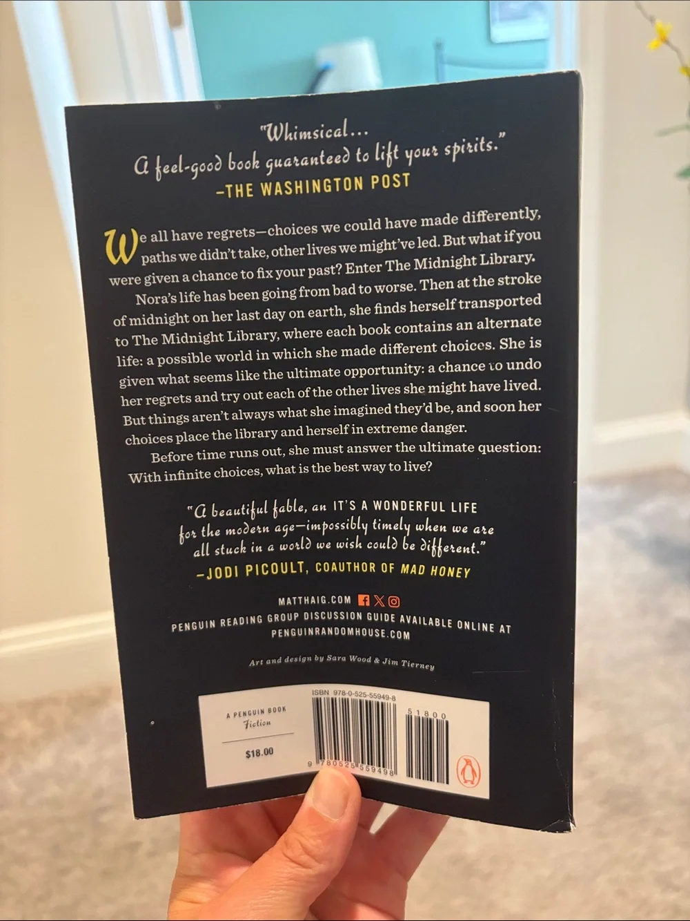 The Midnight Library by Matt Haig - Navy & Teal Paperback